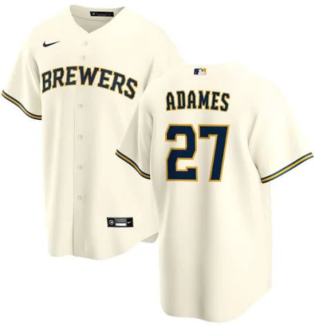 Willy Adames Milwaukee Brewers cream jersey