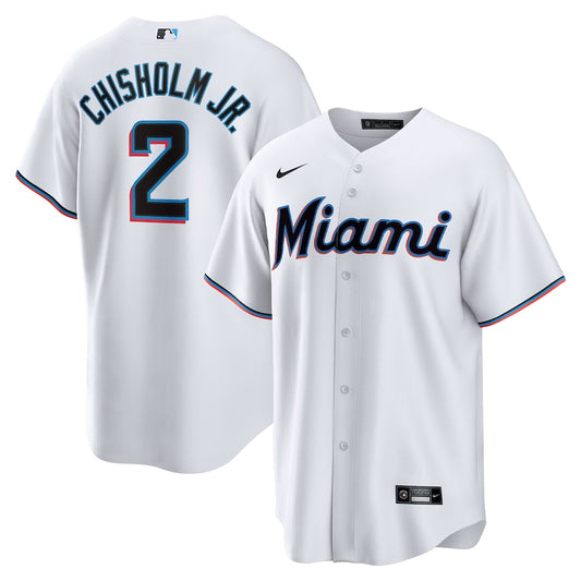 Jazz Chisholm jr Miami Marlins home white jersey