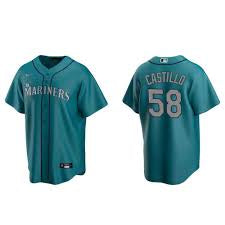 Luis Castillo Seattle Mariners teal alternate jersey