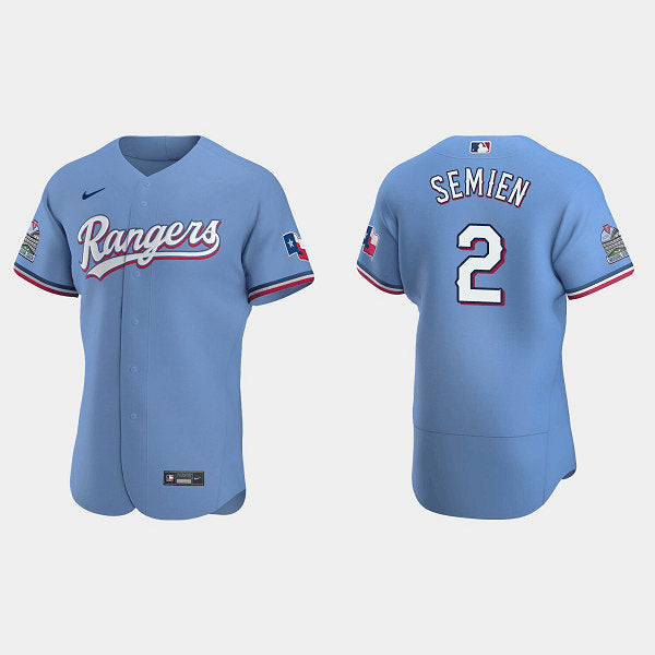 Marcus Semien Texas Rangers light blue retro jersey