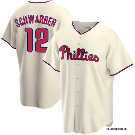 Kyle Schwarber Philadelphia Phillies alternate cream white jersey