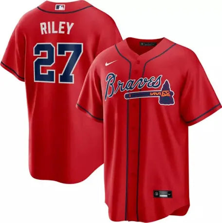 Austin Riley Atlanta Braves red alternate jersey