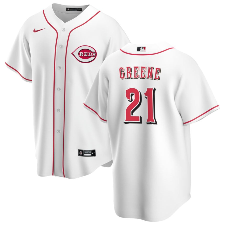 Hunter Greene Cincinnati Reds home white jersey