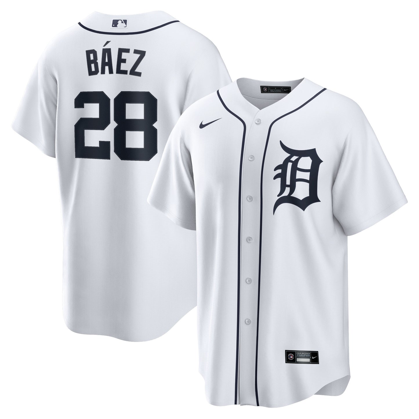 Javier Baéz Detroit Tigers home white jersey