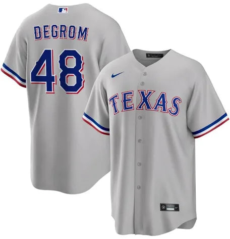 Jacob DeGrom Texas Rangers road gray jersey