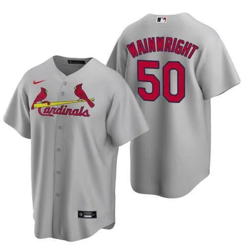 Adam Wainwright St. Louis Cardinals road gray jersey