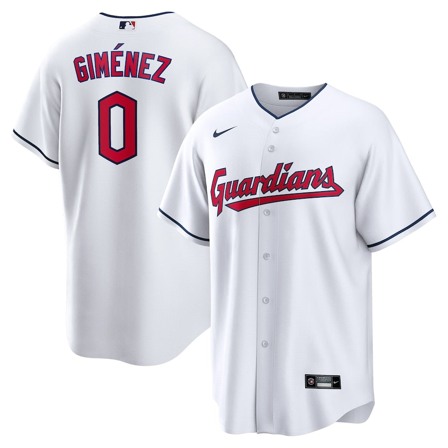 Andres Giménez Cleveland Guardians home white jersey