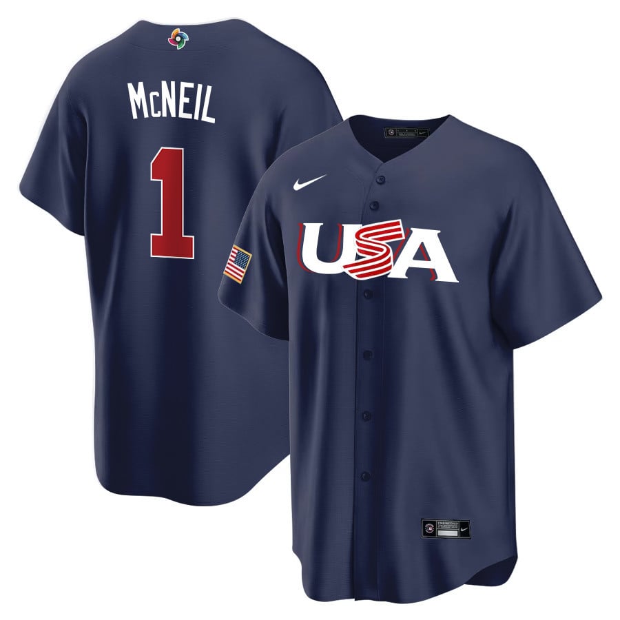 Jeff McNeil Team USA blue jersey