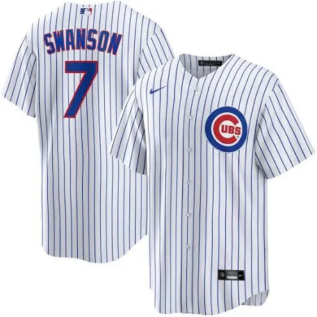 Dansby Swanson Chicago Cubs home white jersey