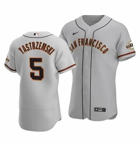 Mike Yastrzemski San Francisco Giants road gray jersey