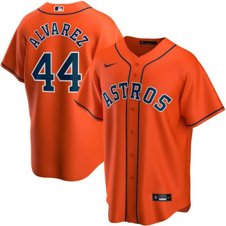 Yordan Alvarez Houston Astros orange alternate jersey