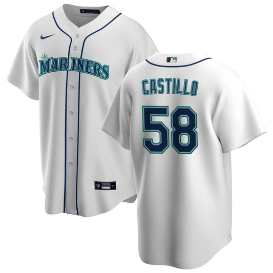 Luis Castillo Seattle Mariners home white jersey