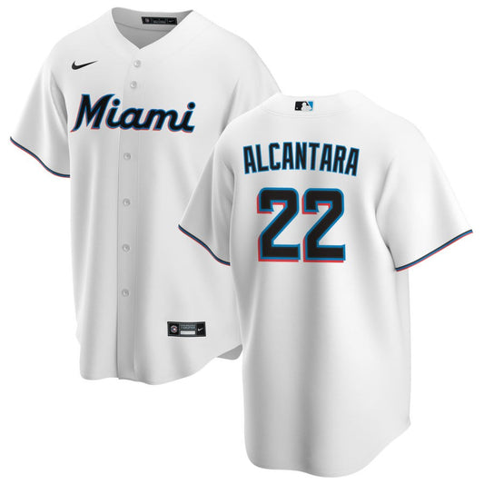 Sandy Alcantara Miami Marlins white jersey