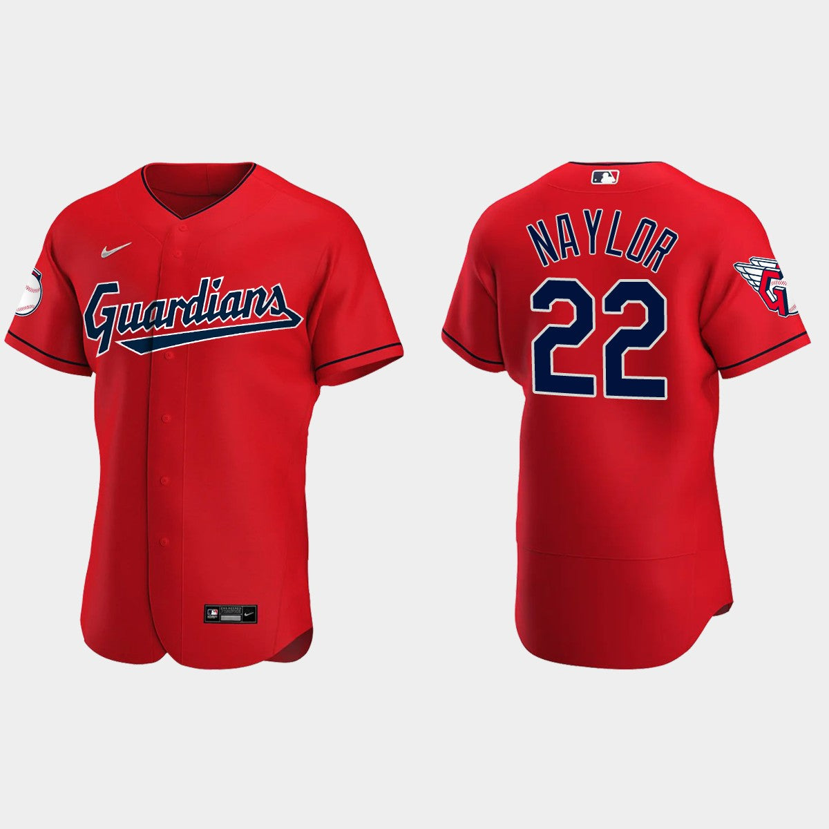 Josh Naylor Cleveland Guardians home red alternate jersey