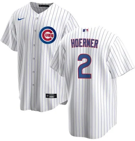 Nico Hoerner Chicago Cubs home white jersey