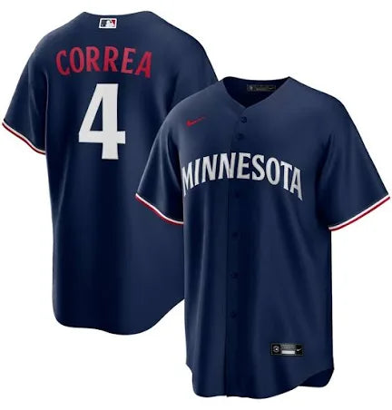 Carlos Correa Minnesota Twins dark blue alternate jersey