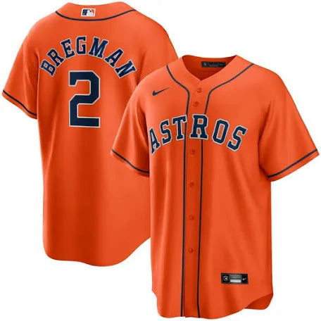 Alex Bregman Houston Astros orange alternate jersey