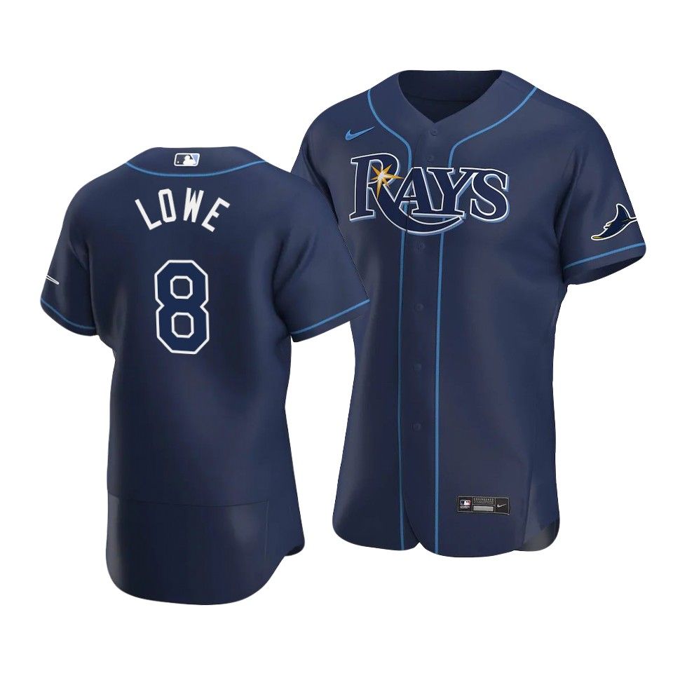 Brandon Lowe Tampa Bay Rays dark blue alternate jersey