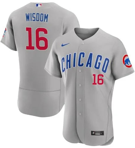 Patrick Wisdom Chicago Cubs road gray jersey