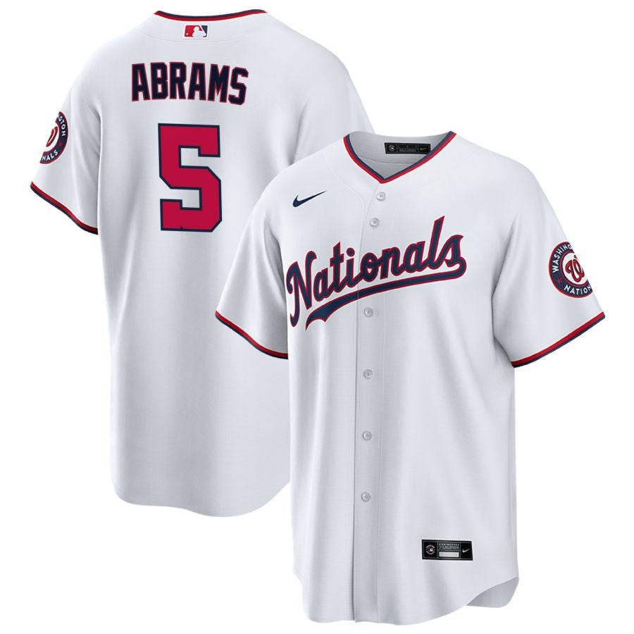 CJ Abrams Washington Nationals home white jersey