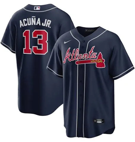 Ronald Acuña Jr Atlanta Braves blue road jersey