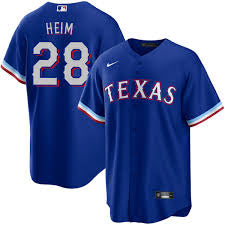 Jonah Heim Texas Rangers blue alternate jersey