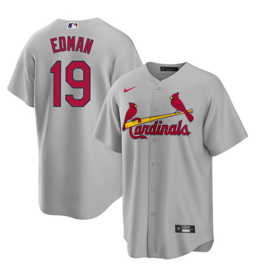 Tommy Edman St. Louis Cardinals road gray jersey