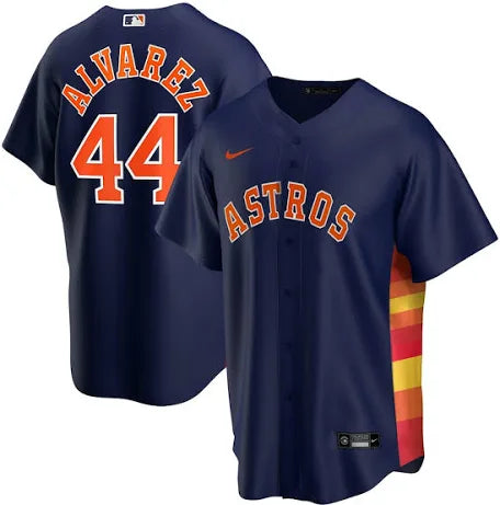 Yordan Alvarez Houston Astros navy blue alternate jersey