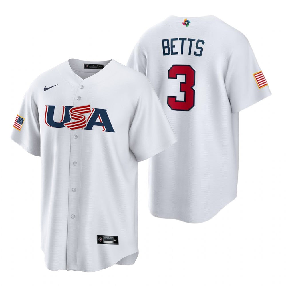 Mookie Betts Team USA white jersey