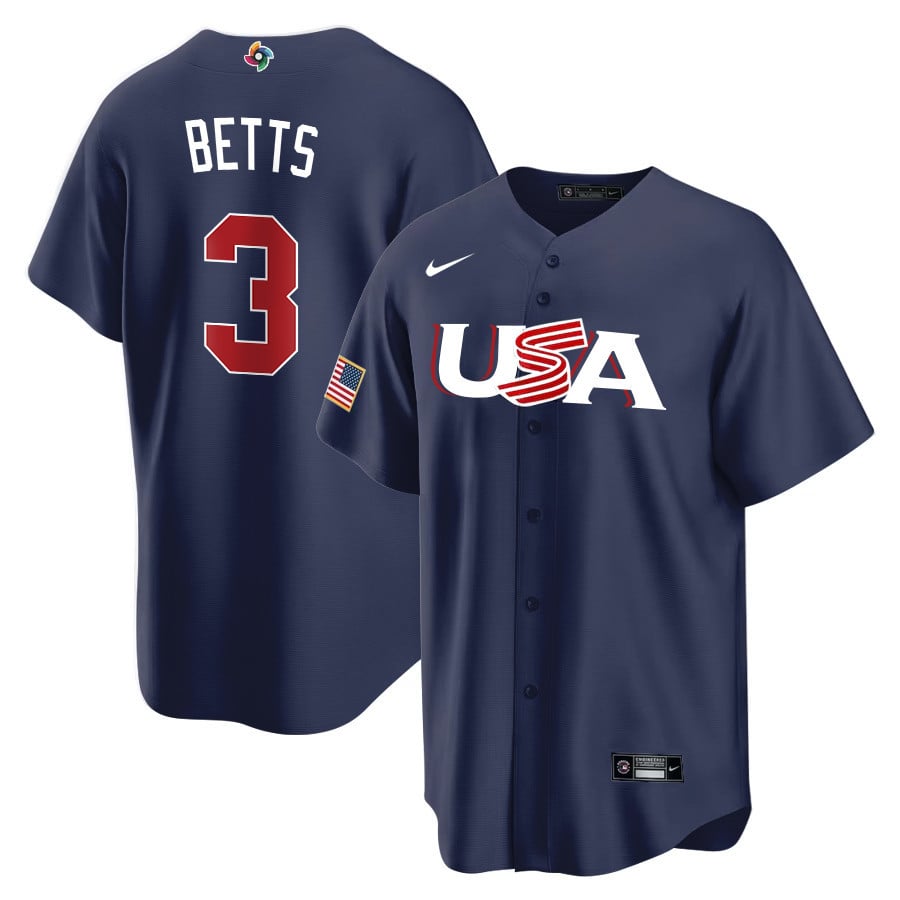 Mookie Betts Team USA blue jersey