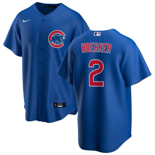 Nico Hoerner Chicago Cubs blue alternate jersey