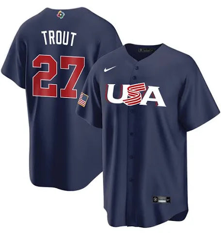 Mike Trout Team USA blue jersey