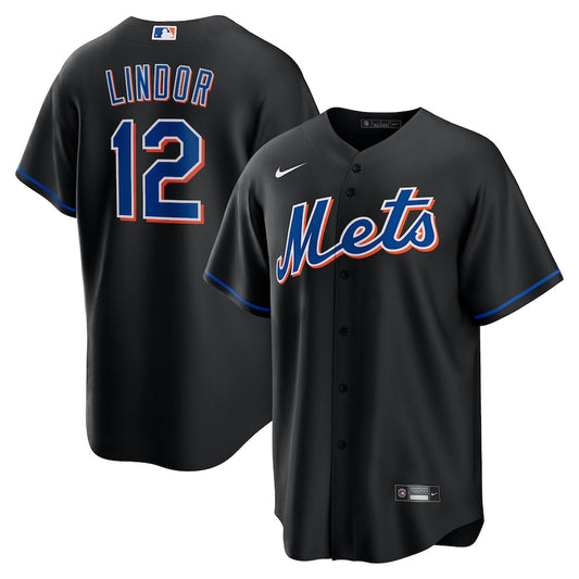 Francisco Lindor New York Mets black alternate jersey