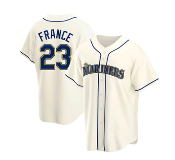 Ty France Seattle Mariners home alternate cream white jersey