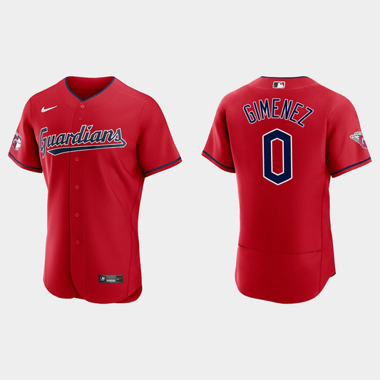 Andres Giménez Cleveland Guardians home alternate red jersey