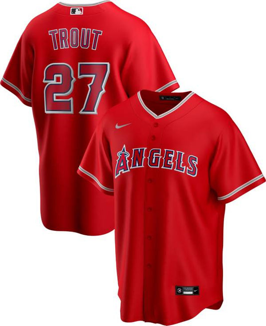 Mike Trout Los Angeles Angels alternate red jersey