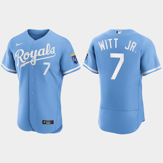 Bobby Witt Jr. Kansas City Royals home light blue alternate jersey