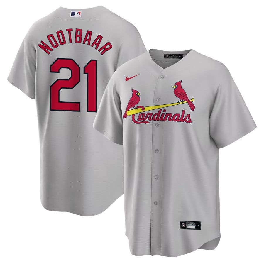 Lars Nootbaar St. Louis Cardinals road gray jersey