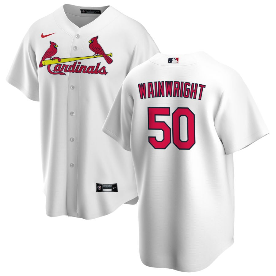 Adam Wainwright St. Louis Cardinals home white jersey