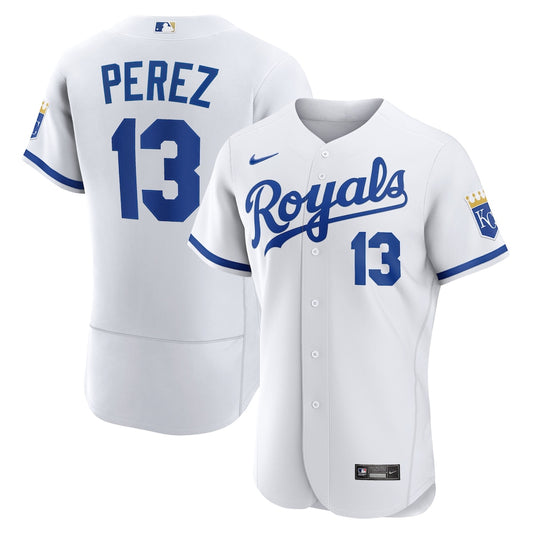 Salvador Perez Kansas City Royals home white jersey