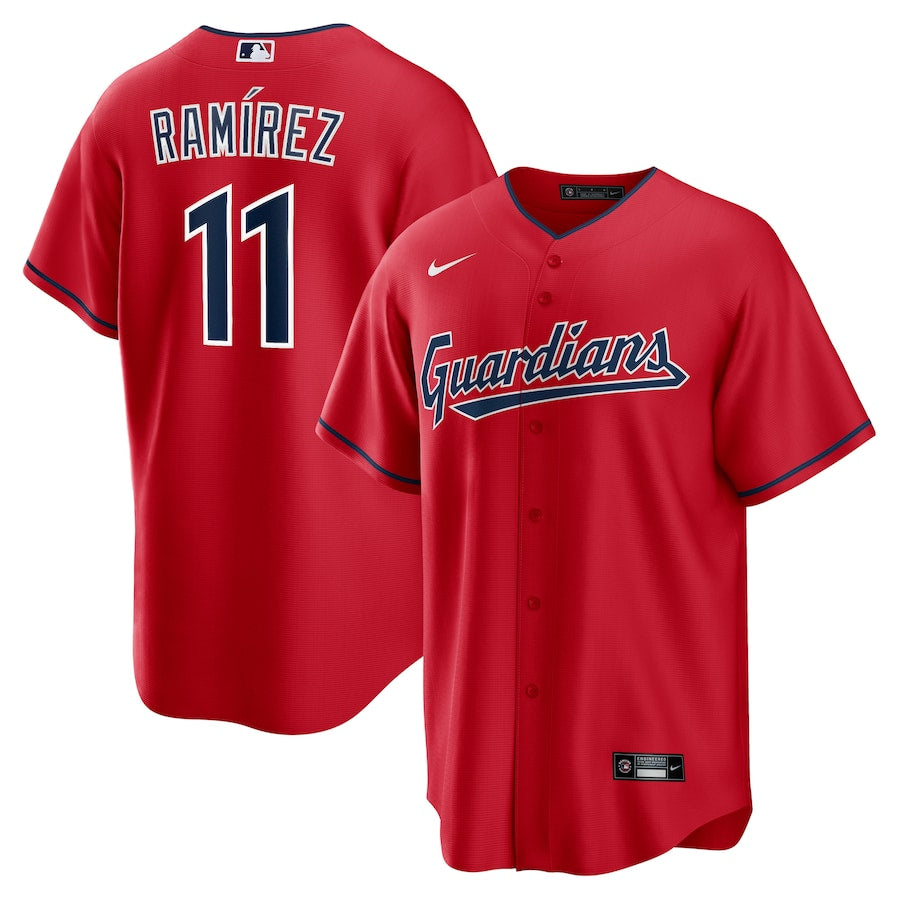 Jose Ramírez Cleveland Guardians home alternate red jersey