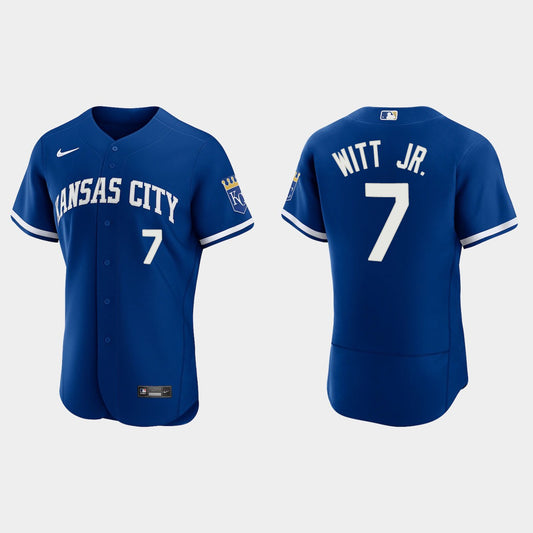 Bobby Witt Jr. Kansas City Royals road royal blue alternate jersey